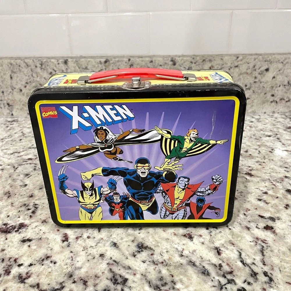 Vintage 1998 Marvel X-Men Metal Lunch Box Rare Violet Background Wolverine Storm
